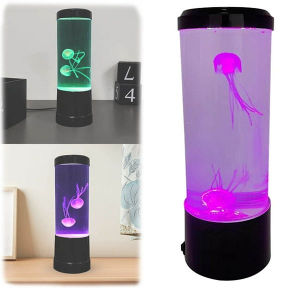 Goowood Jellyfish Lamp Color Changing LED Lava Lamp USB Fake Aquarium Night Light for Home Desk Room Decor Gifts for Kids and Adults