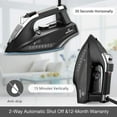 MOOSOO Steam Iron 1800W Wet & Dry Iron with NonStick Ceramic Soleplate