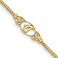 thumbnail image 4 of 14K Yellow Gold Polished Dolphin Anklet for Women 9", 4 of 6