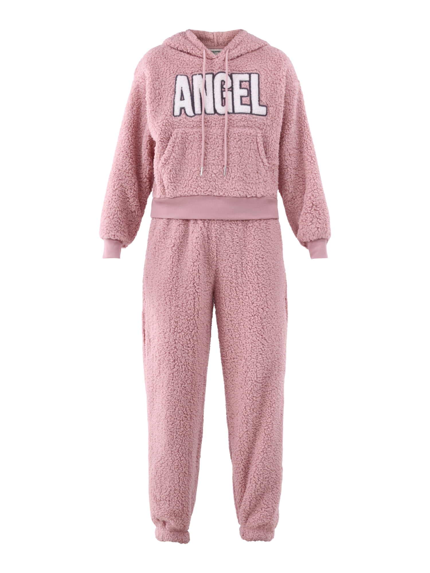 No Boundaries Teddy Fleece Hoodie and Joggers Set, 2-Piece, Women's