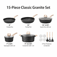 thumbnail image 2 of Slowfeel 15-Piece Pots and Pans Set, Nonstick Cookware Set with Utensils, Induction Compatible, Black Granite, 2 of 6