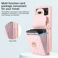 thumbnail image 3 of Wallet Case Designed for Samsung Z Flip 4, with 6 Card Holder Slots RFID Blocking Shoulder Wallet Case Crossbody Strap Shockproof Leather Kickstand Phone Casefor Samsung Galaxy Z Flip 4, Pink, 3 of 9