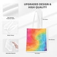 thumbnail image 2 of Canvas Bag Tote Bag Shopping Bag 16×15in Can Be Carried By Hand And Can Be Used For Daily Travel Such As Shopping And Going To Work Mediumvioletred Tie Dye Background Rainbow Colors, 2 of 8
