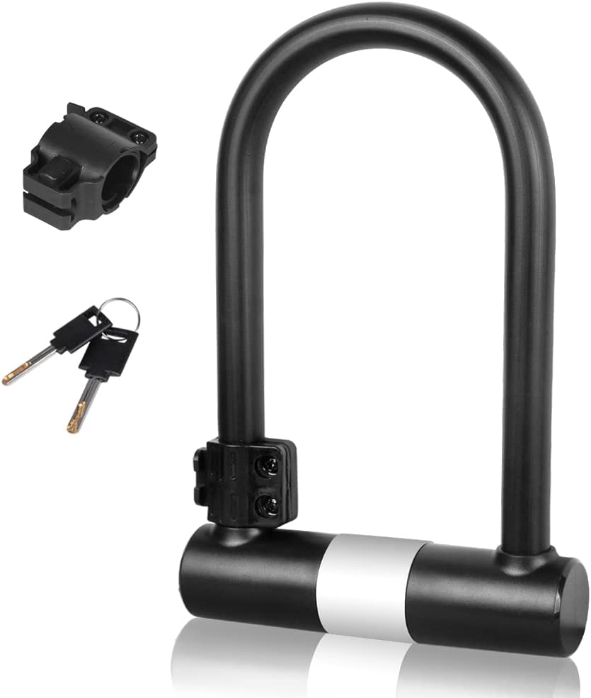 Izotusxi Large Bike U Lock with 6ft Cable, U Shape Bicycle U Lock for