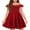 B Red, variant on KISSMODA Girls Dress Casual Round Neck A Line Ruffle Sleeve Knee Length Dresses 4-13 Years