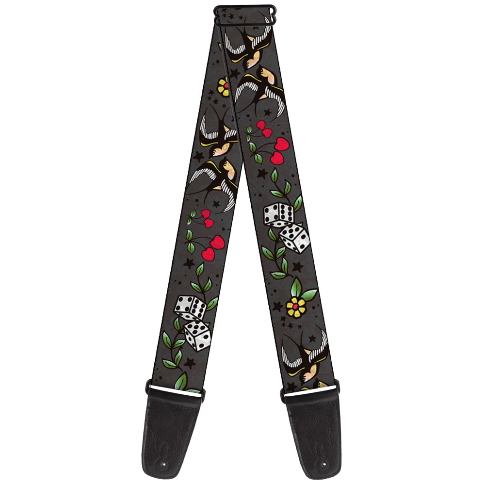 Buckle-Down Guitar Strap, Lucky Close Up Gray, 2 Inches Wide