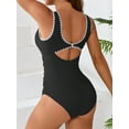 thumbnail image 5 of Charmo Womens Shell Square Neck One Piece Swimsuit Wider Straps Bath Suit Swimwear, 5 of 5