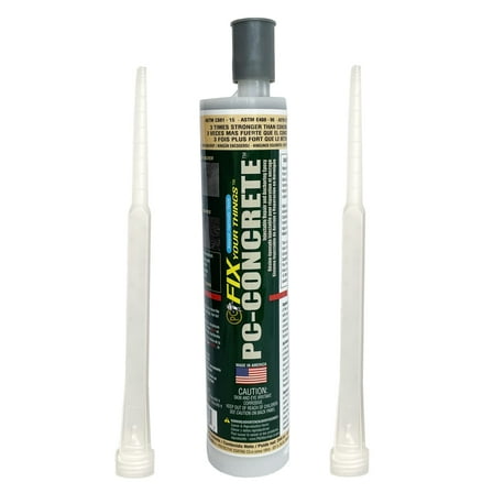 PC Products 72561 PC-Concrete Two-Part Epoxy Adhesive Paste for Anchoring and Crack Repair, 8.6 oz Cartridge, Gray CA1