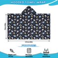 thumbnail image 2 of Blue Cartoon Unicorn Hippo Rainbow Moon Pattern Hooded Bath Towel，50"x30" for Ages 3 To 12 Kids, Quick Dry Lightweight Soft Microfiber Hood Beach Towel Cover Up for Kids, 2 of 7