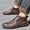 Brown, variant on Men’s Slip-On Orthopedic Leather Boots,Men’s Leather Slip-On Driving Boots,Men Side Zipper Orthopedic Shoes for Driving Hiking(Black, 8.5)