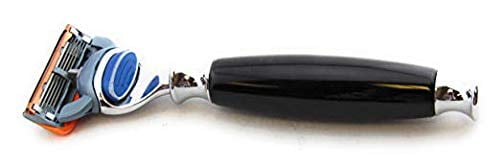 GBS 5 Blade Fusion Compatible Razor- Provides Clean and Close Shave - High Quality Professional Cartridge Shaving Razor Lubricated Strip Protects Skin (Black)