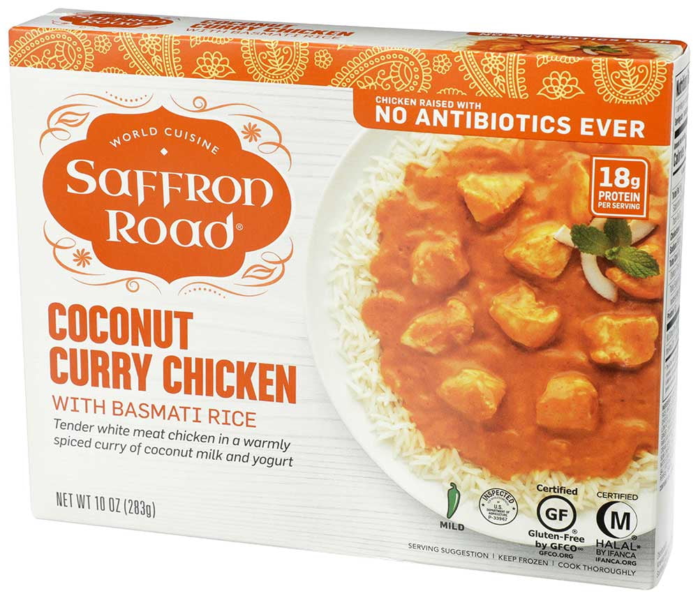 Saffron Road Coconut Curry Chicken with Basmati Rice, 10 Ounce -- 8 per case.