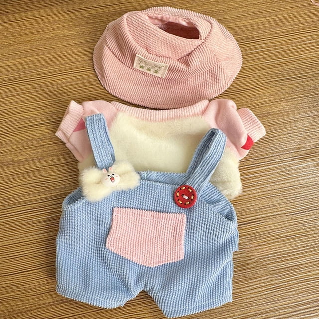Ropa de animales de peluche Hugo Conjunto de monos de conejo 15cm