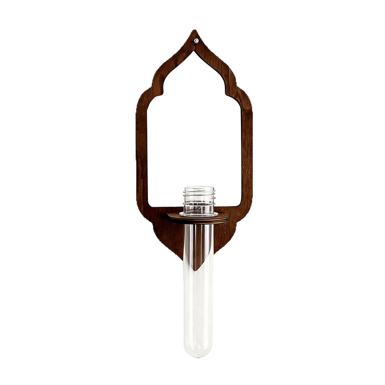 Wooden Lantern Shaped Wall Hanging Planter Propagation Station Glass Flower Vase for Hydroponics Plants, Bathroom, Home Office Living Room Decor Gift