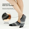 thumbnail image 4 of MONFOOT Women's and Men's 8-Pairs No Show Non-slip Cotton Black Grey Pattern Socks, 4 of 5