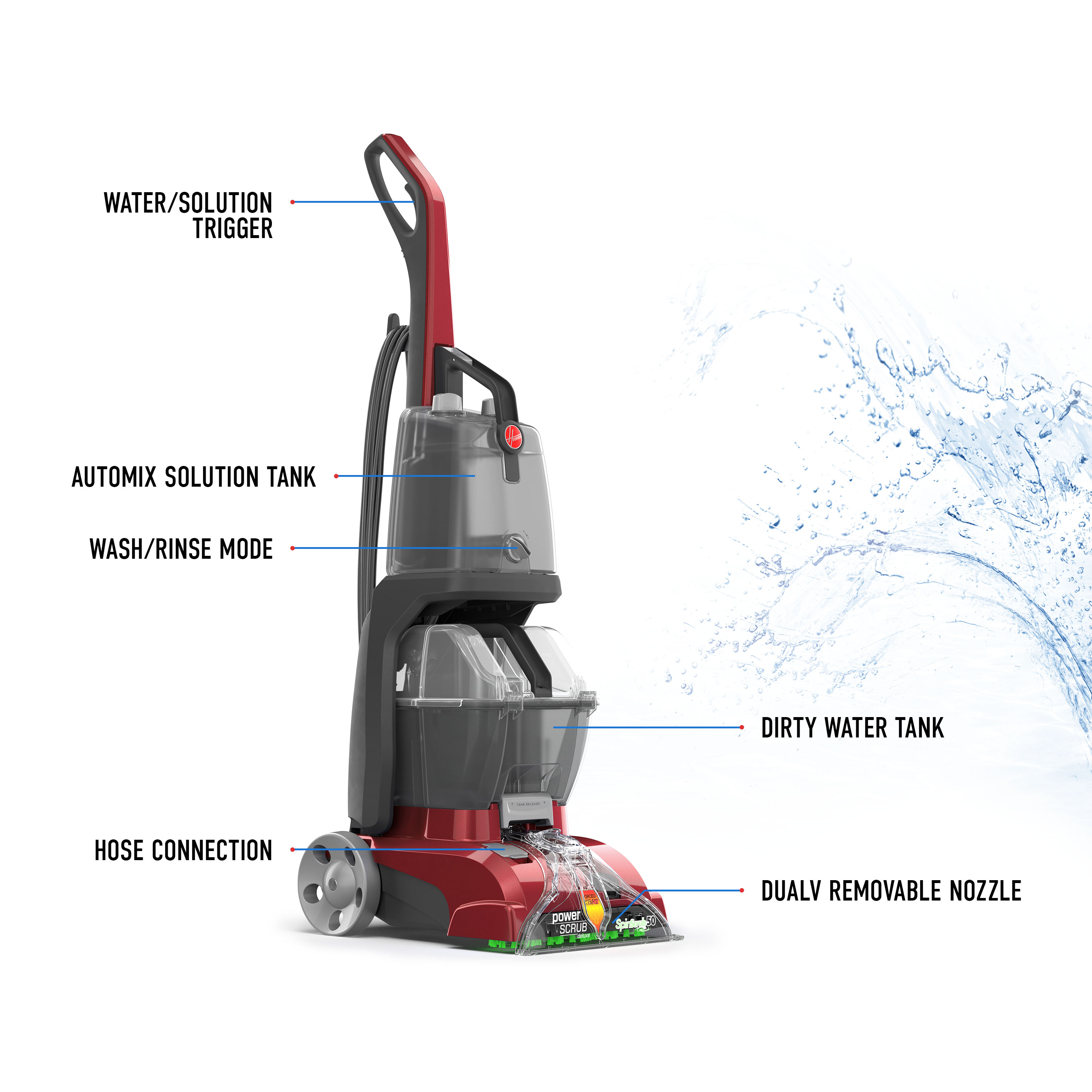Hoover PowerScrub Carpet Cleaner with SpinScrub Technology, FH50135 - image 4 of 14