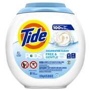 Tide PODS Free & Gentle, Liquid Laundry Detergent Pacs, 81 Count