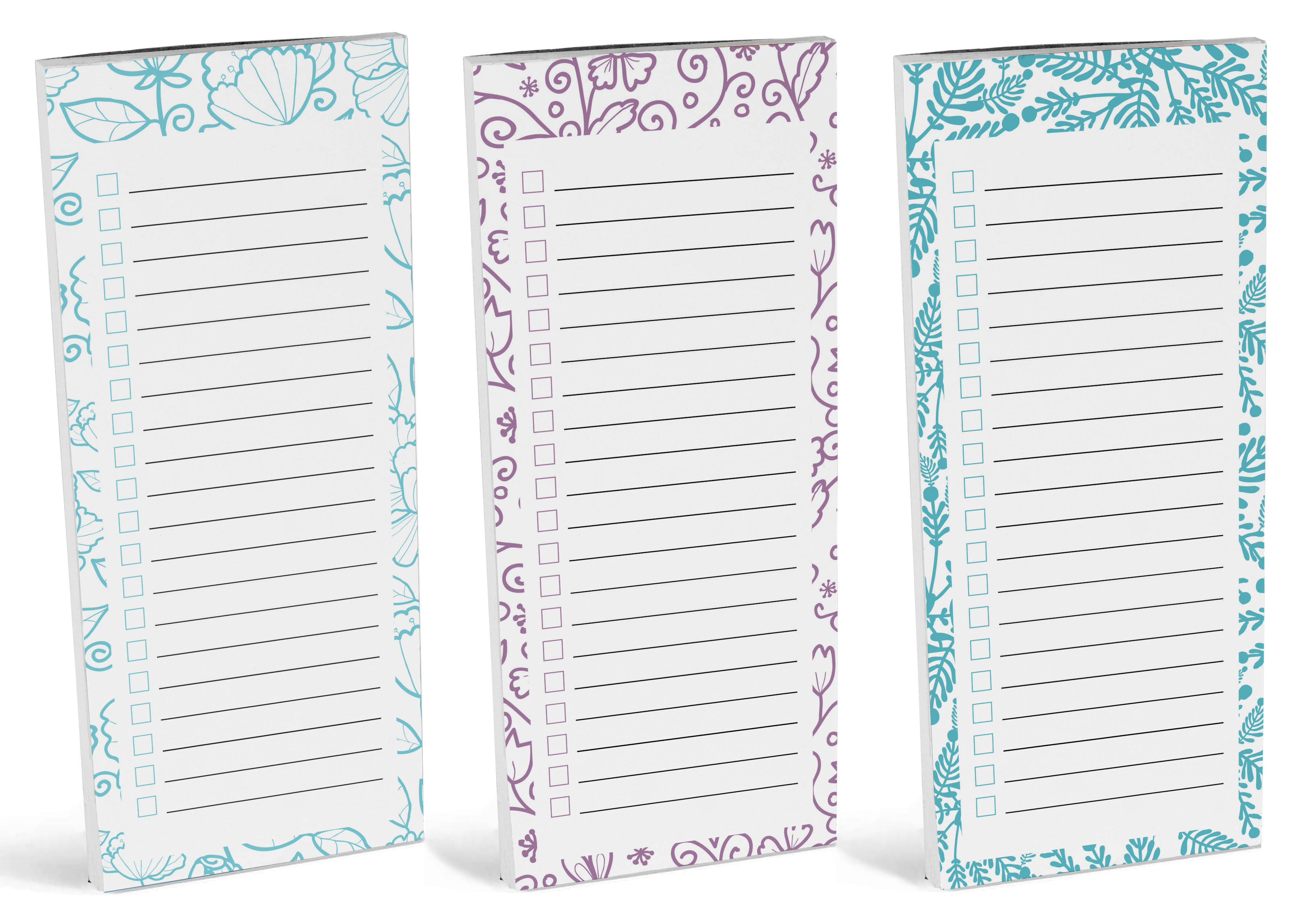 Inkdotpot Pack of 3 Magnetic Fridge To-Do List Notepads- Magnetic Memo Pads For Refrigerator-(50 Sheets Each)-TR