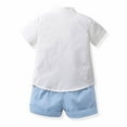 thumbnail image 5 of XMMSWDLA Animal-Themed Kids Sets Baby Boys Gentleman Outfits Shorts Sets,Infant Shirt + Shorts + Bow Tie + Suspenders Light Blue Trendy Kids Fashion Sets, 5 of 9