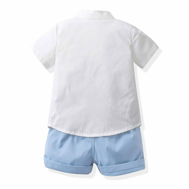 ATOGUTA Boys Wedding Outfits Short Sleeve Shirt with Bow Tie and