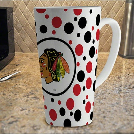 NHL - Chicago Blackhawks 16oz White Polka Dot Latte Mug