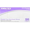 Ambitex Synthetic Vinyl Powder Free Exam Gloves, Medium 100 Each