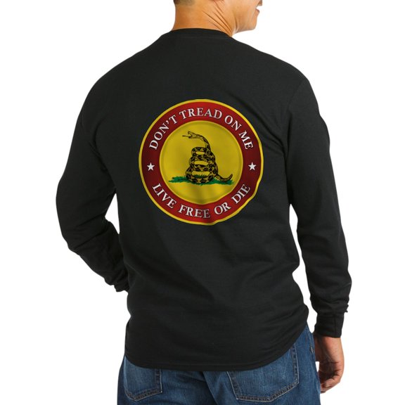 CafePress - Dtom Gadsden Flag (Logo) Long Sleeve Dark T Shirt - Long Sleeve Dark T-Shirt