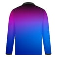 thumbnail image 3 of ZCFZJW Men's Long Sleeve Polo Shirts Fashion Color Block Golf Polo Shirts Casual Tie Dye Gradient Print Button up Lapel Collar Tennis Shirt Tops Blue XL, 3 of 4