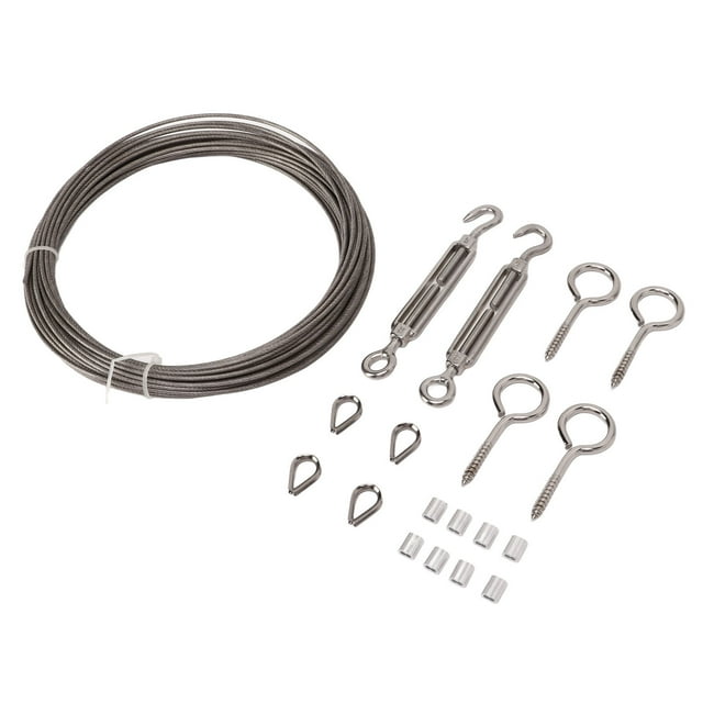 Rope Tightener Kit, PVC Coating Anti Corrosion Turnbuckle Wire Tensioner Kit Durable Waterproof Rustproof for Garden for Curtain