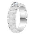 thumbnail image 2 of 14k Gold White Rhodium, Fancy Modern Design Band Ring Men Guy Gent Lab Created Gem Size 9.5, 2 of 3