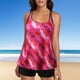 thumbnail image 2 of Gibobby Conjunto de Bikini para Mujer Tallas grandes Vintage Tie Dye Print Negro Tirantes dobles Top Trajes de baño para mujeres Trajes de baño de dos pi(Rosa caliente,M), 2 of 5