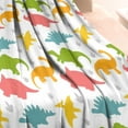 thumbnail image 3 of Colorful Dinosaurs DiverseSilhouettes Pattern Blanket,Comfortable Soft Lamb Wool Throw Blanket,All Season,Warm Lightweight Blankets for Sofa Bed Couch Living Room Chair,30"x40", 3 of 4
