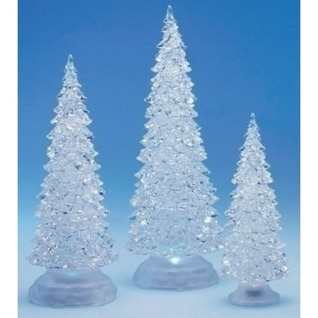 3 piece icy crystal battery operated lighted led color changing christmas trees - Battery Lighted Christmas Decorations 3 piece icy crystal battery operated lighted led color changing christmas trees - Battery Lighted Christmas Decorations