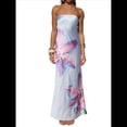 thumbnail image 2 of Vestido Maxi Sin Tirantes Y2k para Mujer, con Estampado Floral, Estilo Bohemio, para Playa, para Salir y Salir Azul M, 2 of 9