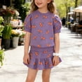 thumbnail image 6 of WRKEKC Girls 2 Piece Outfits Cherry Print Short Sleeve Round Neck Top Skirt Shorts Set Casual Summer 1-9 Years, 6 of 8