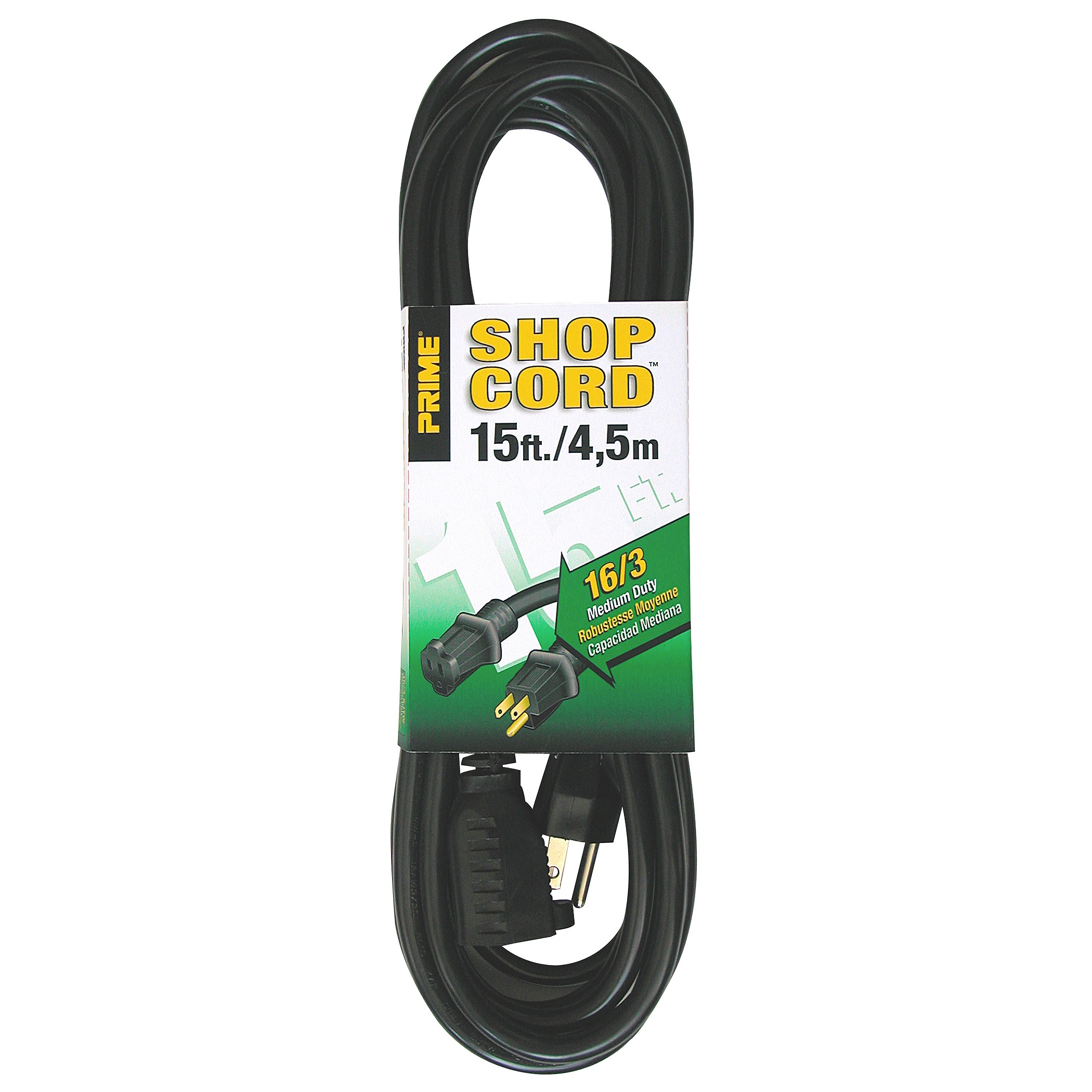 Prime Wire & Cable EC502615 15 ft. 16 - 03 - 15 SJTW Black Outdoor Extension Cord - image 2 of 2