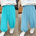 thumbnail image 3 of uublik 2 Pack Boys Girls Jogger Pants Size 2T-12 Casual Pants Elastic Waist Hiking School Uniform Sweatpants Joggers Light Blue, 3 of 3