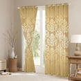 thumbnail image 3 of jejeloiu Victorian Baroque Print Blackout Curtains Set of 2 (52x84 Each),Retro Damask Floral Window Curtains,Orange Bohemian Flowers Curtains and Drapes For Girls Boys,Uper Cozy Room Decor, 3 of 6
