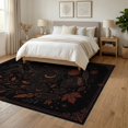 thumbnail image 3 of ODIKA 6'x9' Washable Area Rug Non-Slip, Chair-Friendly, Black Orange Enchanted Autumn Night Design Mystical with Celestial Accents for Dining Room, Under Table, Office Décor, 3 of 7