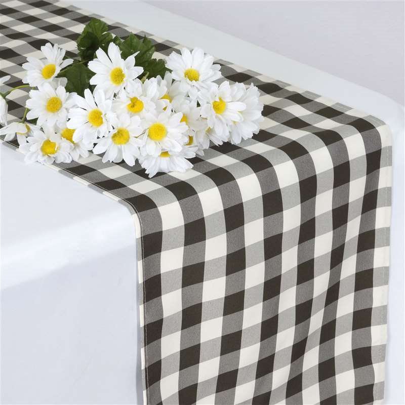 BalsaCircle 14" x 108" Gingham Checkered Table Runner Party Linens