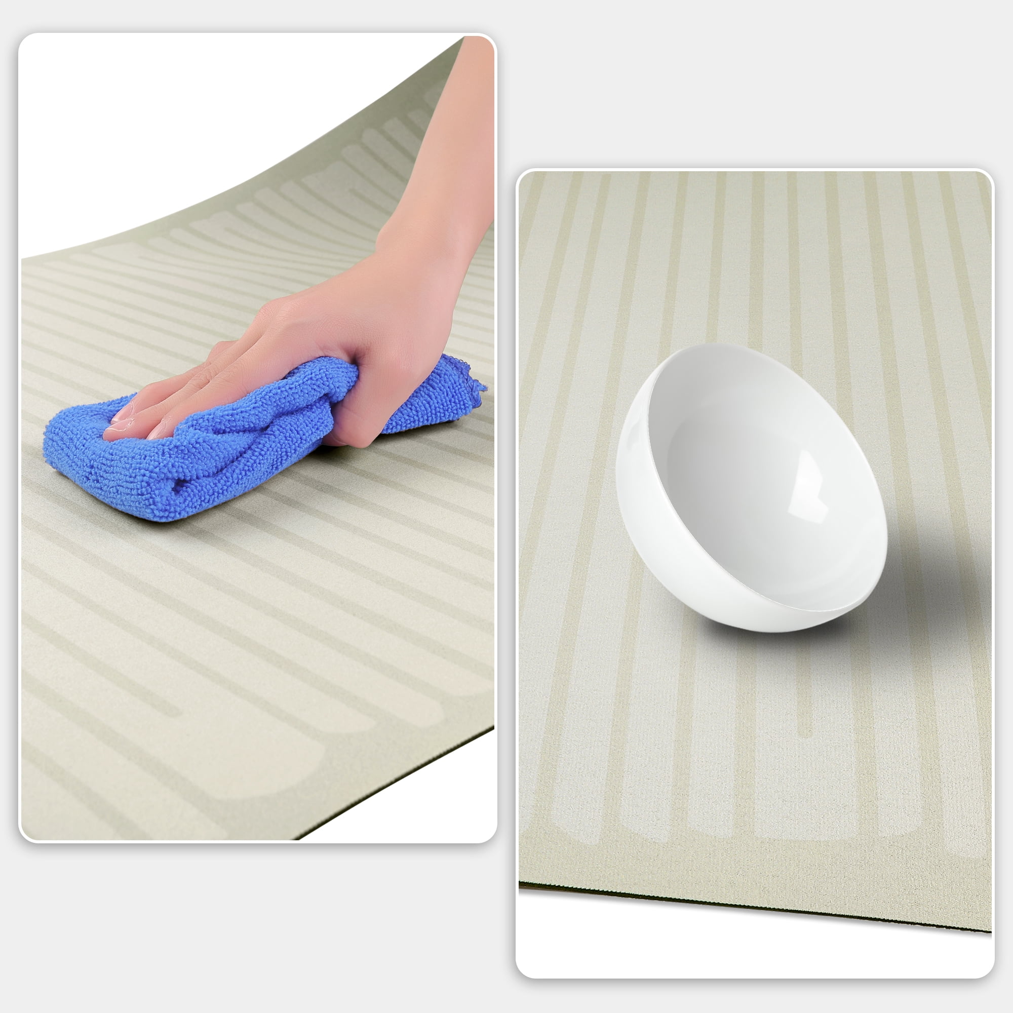 Unique Bargains Modern Soft Comfort Kitchen Rug Absorbent Non Slip Kitchen Mat Washable White 24" x 36"