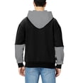 thumbnail image 5 of WTOBBY Men's Patchwork Color Block Hoodie, Long Sleeve Casual Pullover Sweatshirt, Artistic Street Style Design,Black 2XL, 5 of 5