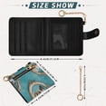 thumbnail image 3 of Small Wallet For Women Bifold Leather Pocket Coin Credit Card Holder With RFID Blocking Portrait Frames and Gold Chains, 3 of 6