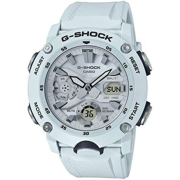 Casio GA2000S-7A Men's Carbon Core Guard Analog Digital Alarm Chronograph White Watch