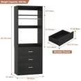 thumbnail image 2 of Aheaplus Freestanding Closet Organizer: 3-Drawer Storage with Rod & Shelves, Space-Saving 24-inch Cabinet,Black, 2 of 6
