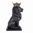 thumbnail image 4 of 14.5" H Black Sitting Lion W/ Gold Crown Resin Statue Statue Home Decor Living Room Display, 4 of 4