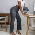 thumbnail image 4 of Cutuoiiu Women Comfortable High Waist Flare Jeans Look Pants with Pockets Everyday Wear Stretch Trousers Gifts, 4 of 9