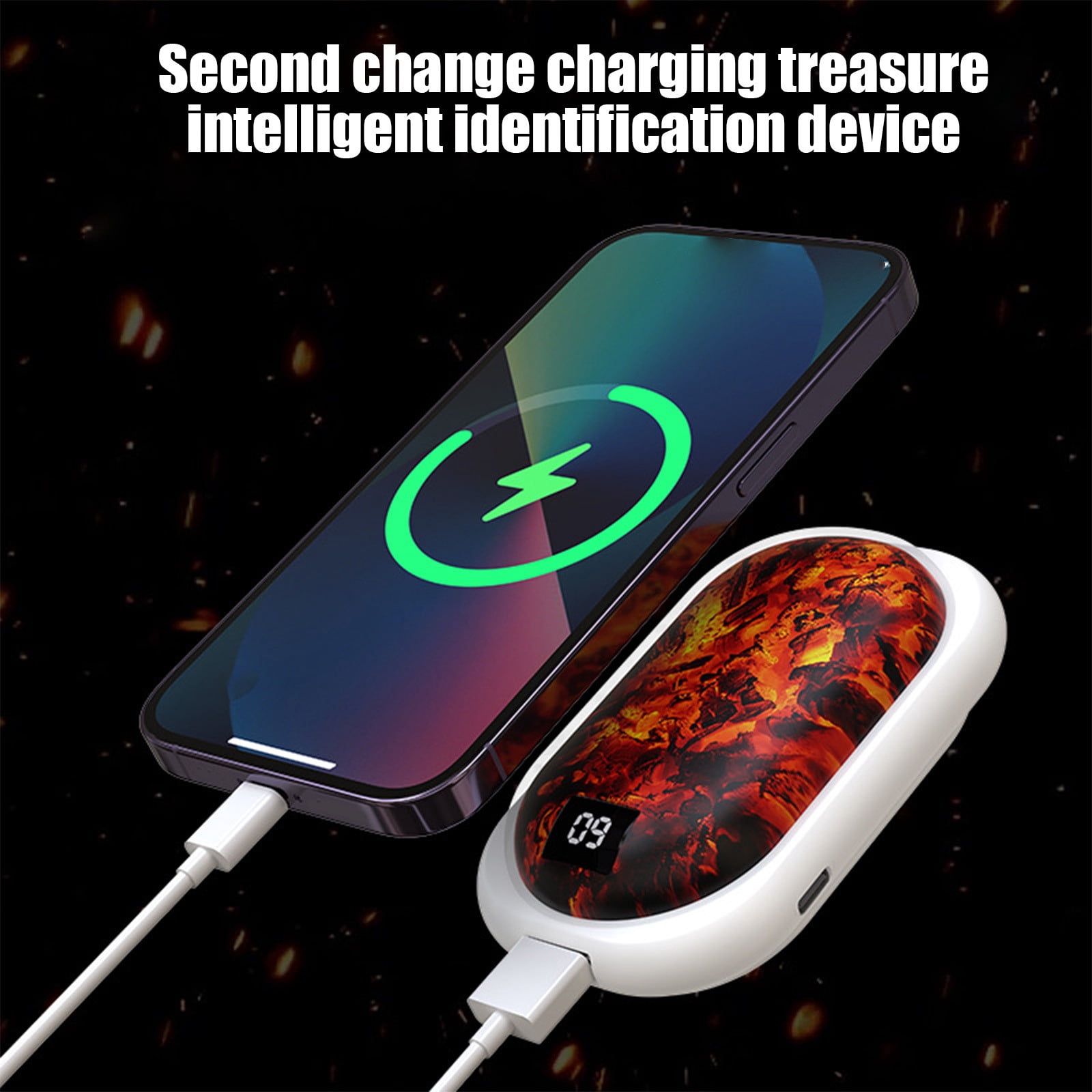 Wovilon Portable Hand Warmer Power Bank Rechargeable USB Hand Warmer Heater Double Side Heating 3 Gears For Skiing Climbing Hiking Winter