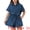 Dark Blue, variant on DARING DIVA Women's Plus Button Down Roll Short Sleeve Belted Jumpsuits 1X Dark Blue