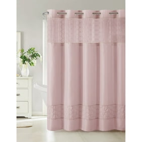 Hookless Purple Shiny Herringbone Polyester Shower Curtain